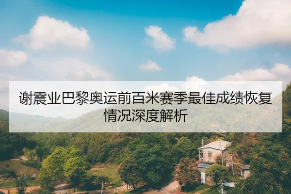谢震业巴黎奥运前百米赛季最佳成绩恢复情况深度解析